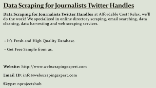 Data Scraping for Journalists Twitter Handles