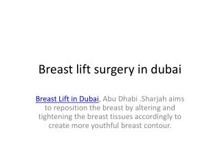 Breast lift Surgery in Dubai