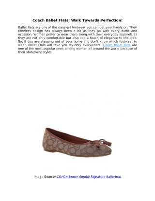 Coach Ballet Flats: Walk Towards Perfection!