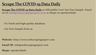 Scrape The COVID-19 Data Daily