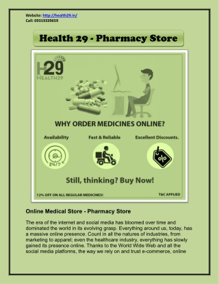 Health 29 - Pharmacy Store - Online Medical Store For Fast Delivery