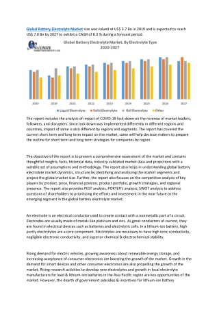 Global Battery Electrolyte Market