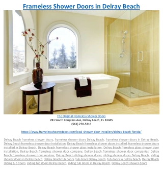 Frameless Shower Doors in Delray Beach