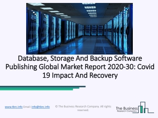 Global Database storage and backup software publishing market Overview And Top Key Players by 2030