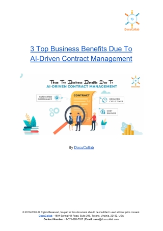 3 Top Business Benefits Due To AI-Driven Contract Management