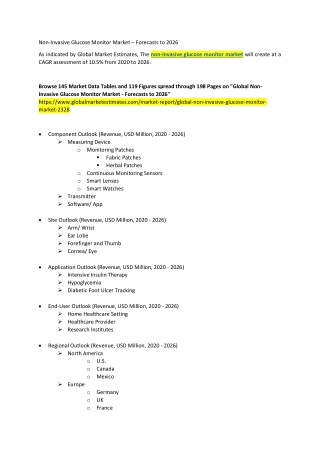 Non invasive glucose monitor market