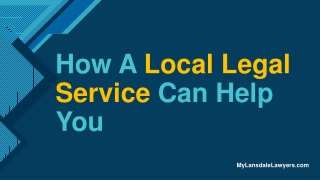 How A Local Legal Service Can Help You