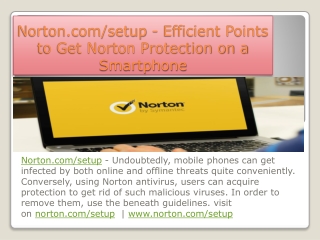 Norton.com/setup - Efficient Points to Get Norton Protection on a Smartphone