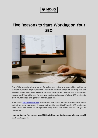 Five Reasons to Start Working on Your SEO