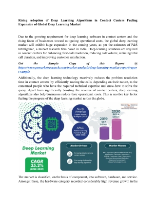 Rising Adoption of Deep Learning Algorithms in Contact Centers Fueling Expansion of Global Deep Learning Market