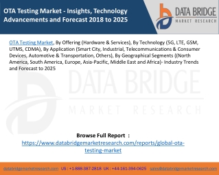 OTA Testing Market - Insights, Technology Advancements and Forecast 2018 to 2025