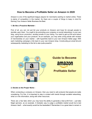How to Become a Profitable Seller on Amazon in 2020