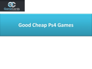 Good Cheap Ps4 Games