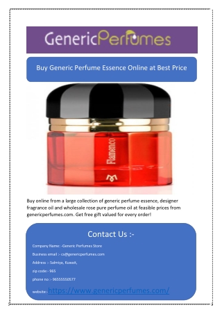 Buy Generic Perfume Essence Online at Best Price