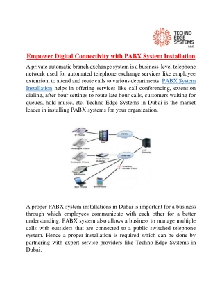 Empower Digital Connectivity with PABX System Installation