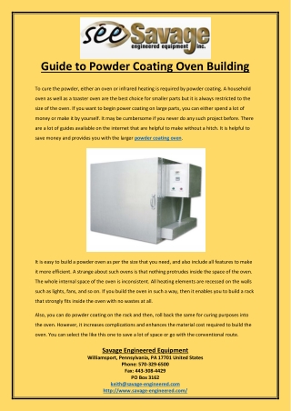 Guide to Powder Coating Oven Building