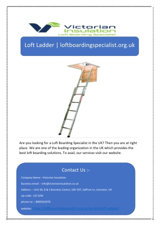 Loft Ladder | loftboardingspecialist.org.uk