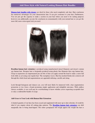 Add More Style with Natural Looking Human Hair Bundles