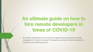 An ultimate guide on how to hire remote developers in times of COVID-19