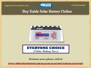 Buy Exide Solar Battery Online