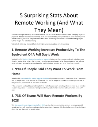 5 Surprising Stats About Remote Working (And What They Mean)