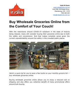 Buy Wholesale Groceries Online from the Comfort of Your Couch!