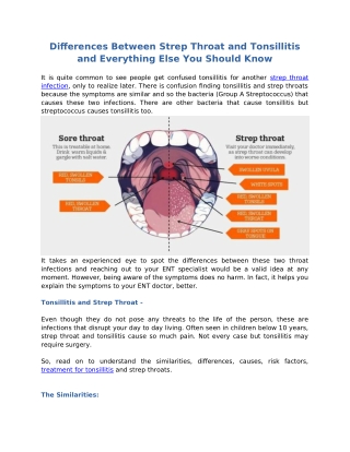 Differences Between Strep Throat and Tonsillitis