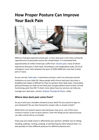 How Proper Posture Can Improve Your Back Pain