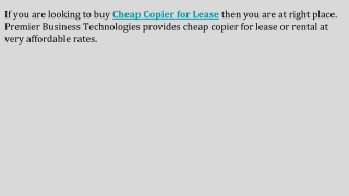 Cheap Copier for Lease