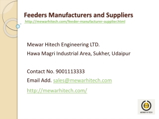 Feeders Manufacturers and Suppliers