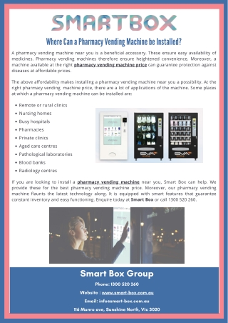 Where Can a Pharmacy Vending Machine be Installed?