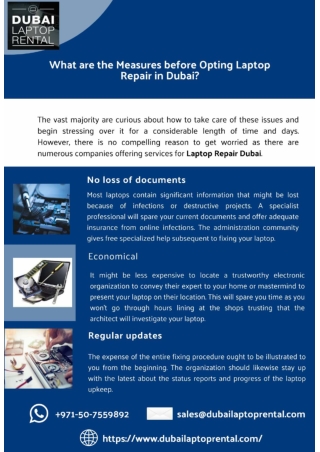 What are the Measures before Opting Laptop Repair in Dubai?