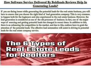 How Software Service Delivered By Boldleads Reviews Help In Generating Leads?