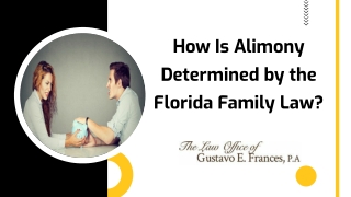 How Is Alimony Determined By The Florida Family Law?