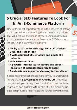 5 Crucial SEO Features To Look For In An E-Commerce Platform