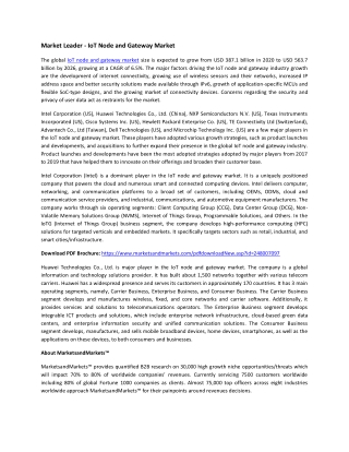 IoT Node and Gateway Market by Hardware, End-Use | COVID-19 Impact Analysis | MarketsandMarkets