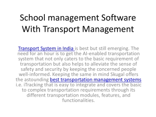 School management Software With Transport Management