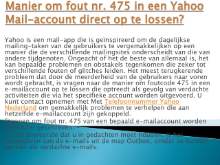 Manier om fout nr. 475 in een Yahoo Mail-account direct op te lossen?