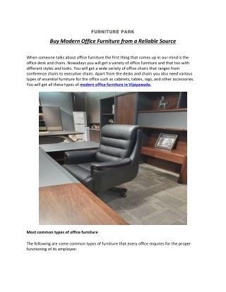 Buy Modern Office Furniture from a Reliable Source