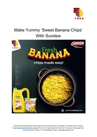 Make Yummy ‘Sweet Banana Chips’ With Sundew