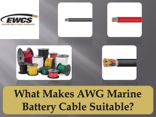 What Makes AWG Marine Battery Cable Suitable?