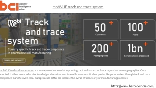 Trace System for Pharmaceutical Manufacturing - Bar Code India