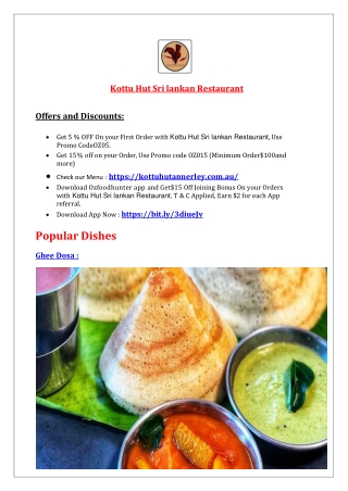 Kottu Hut - 5% off - Srilankan Restaurant Annerley, QLD
