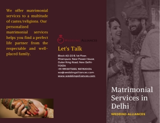 Select Your Best Matrimonial Services in Delhi