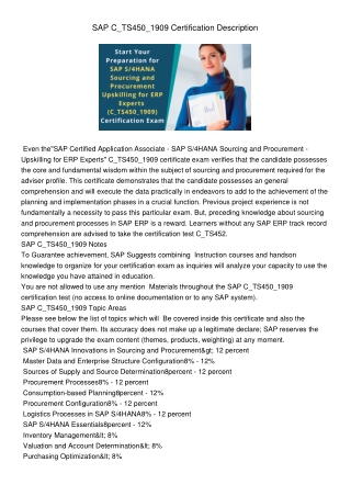 C_TS450_1909 PDF Questions and Answers