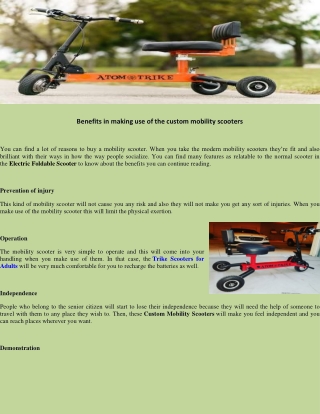 Trike Scooters for Adults