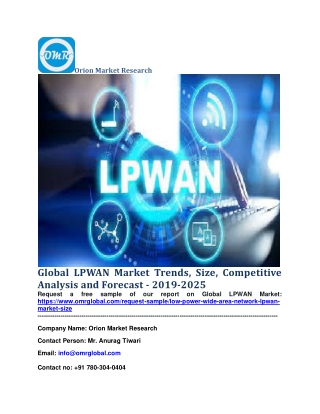 Global LPWAN Market Trends, Size, Competitive Analysis and Forecast - 2019-2025