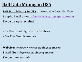 B2B Data Mining in USA