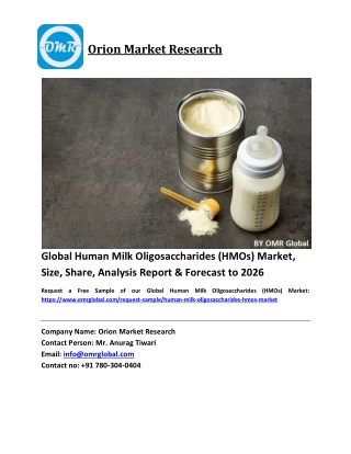 Global Human Milk Oligosaccharides (HMOs) Market Size, Industry Trends, Share and Forecast 2020-2026