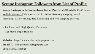 Scrape Instagram Followers from List of Profile